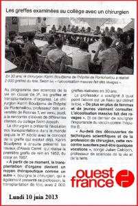 article Ouest France chirurgien